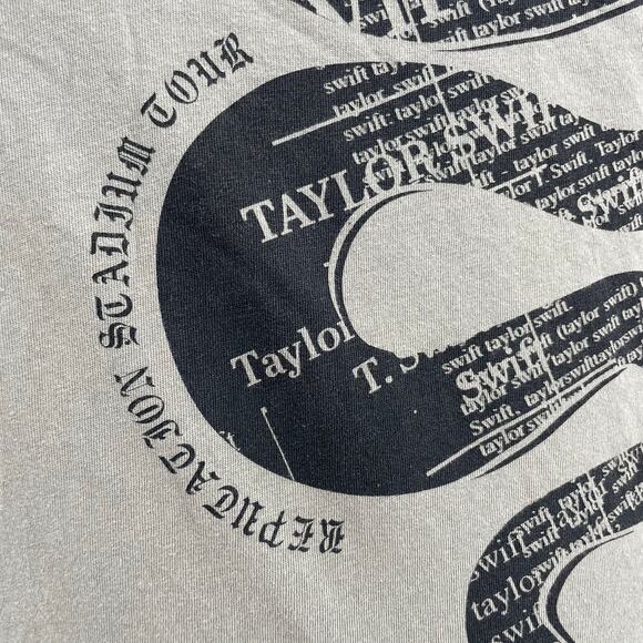 Taylor Swift Snake Reputation Tour Cities Tee Sleeveless Top Gray Green Size M - Picture 4 of 10